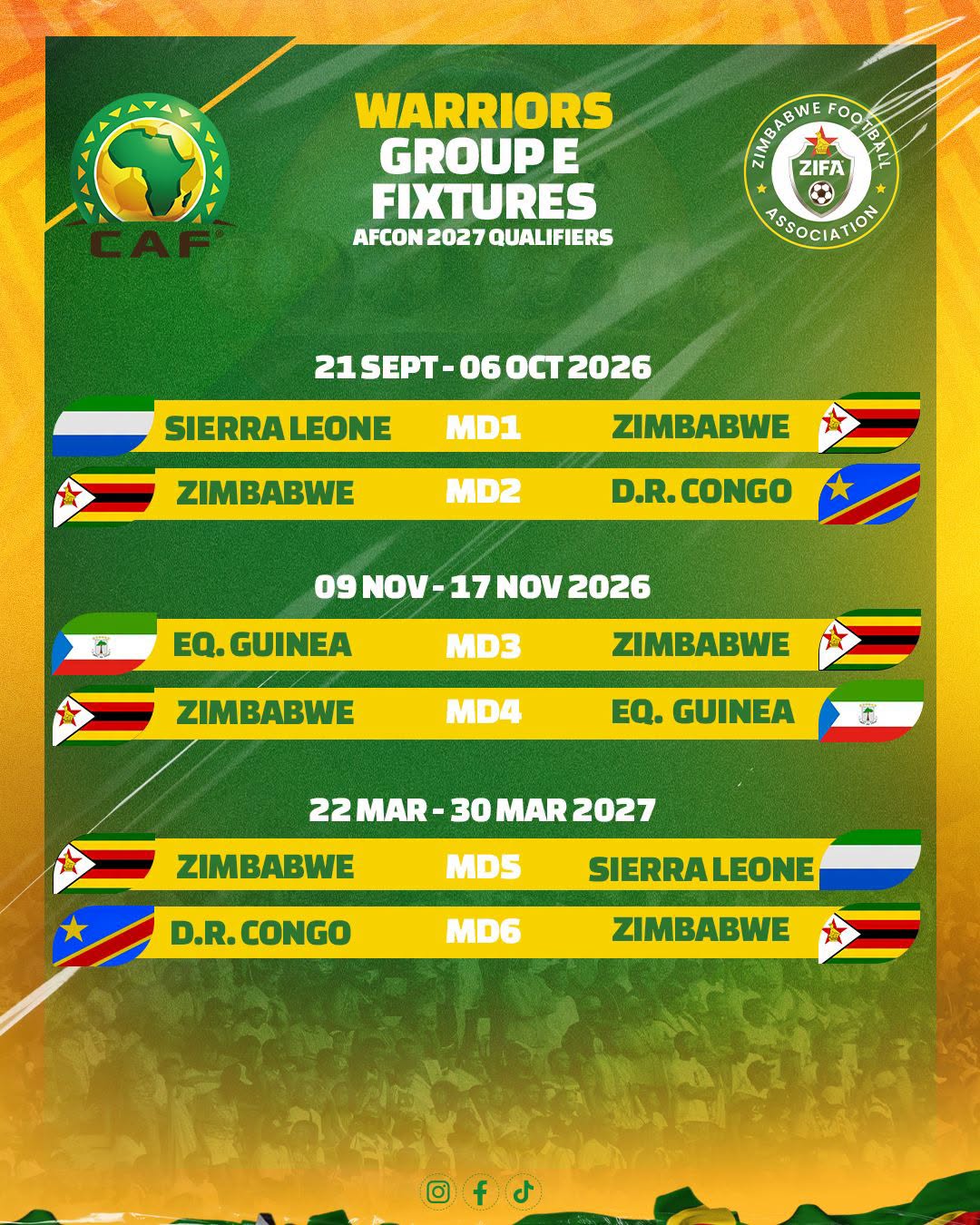 AFCON 2027 Qualifier: DR Congo vs Zimbabwe (MD6)