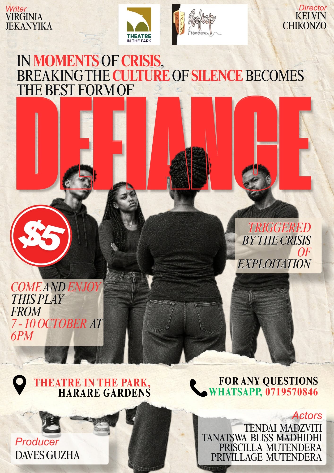 "Defiance" at Theatre in the Park