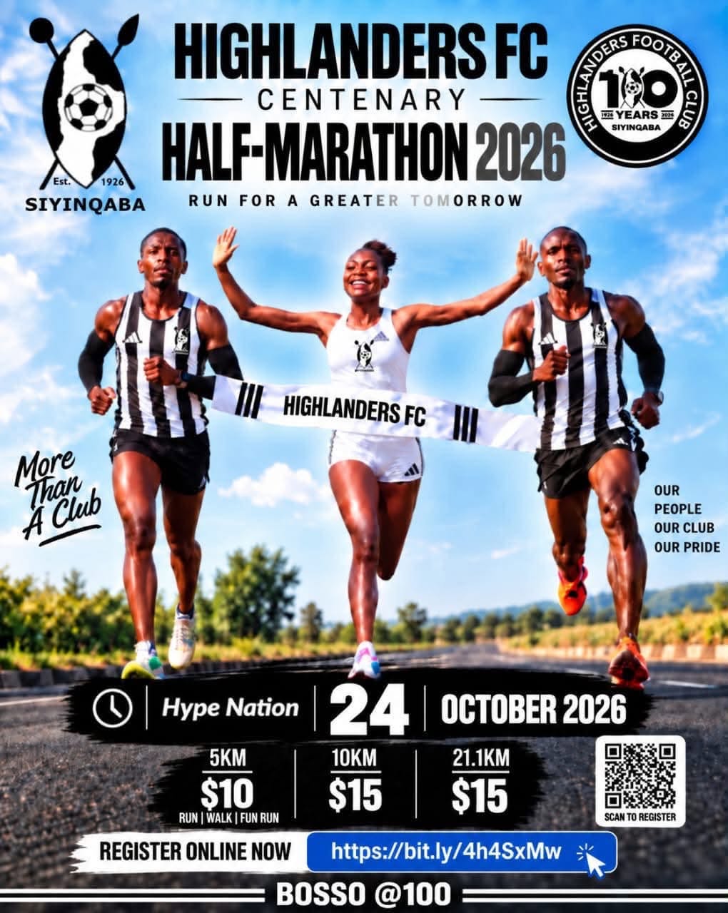 Highlanders FC Centenary Half-Marathon 2026