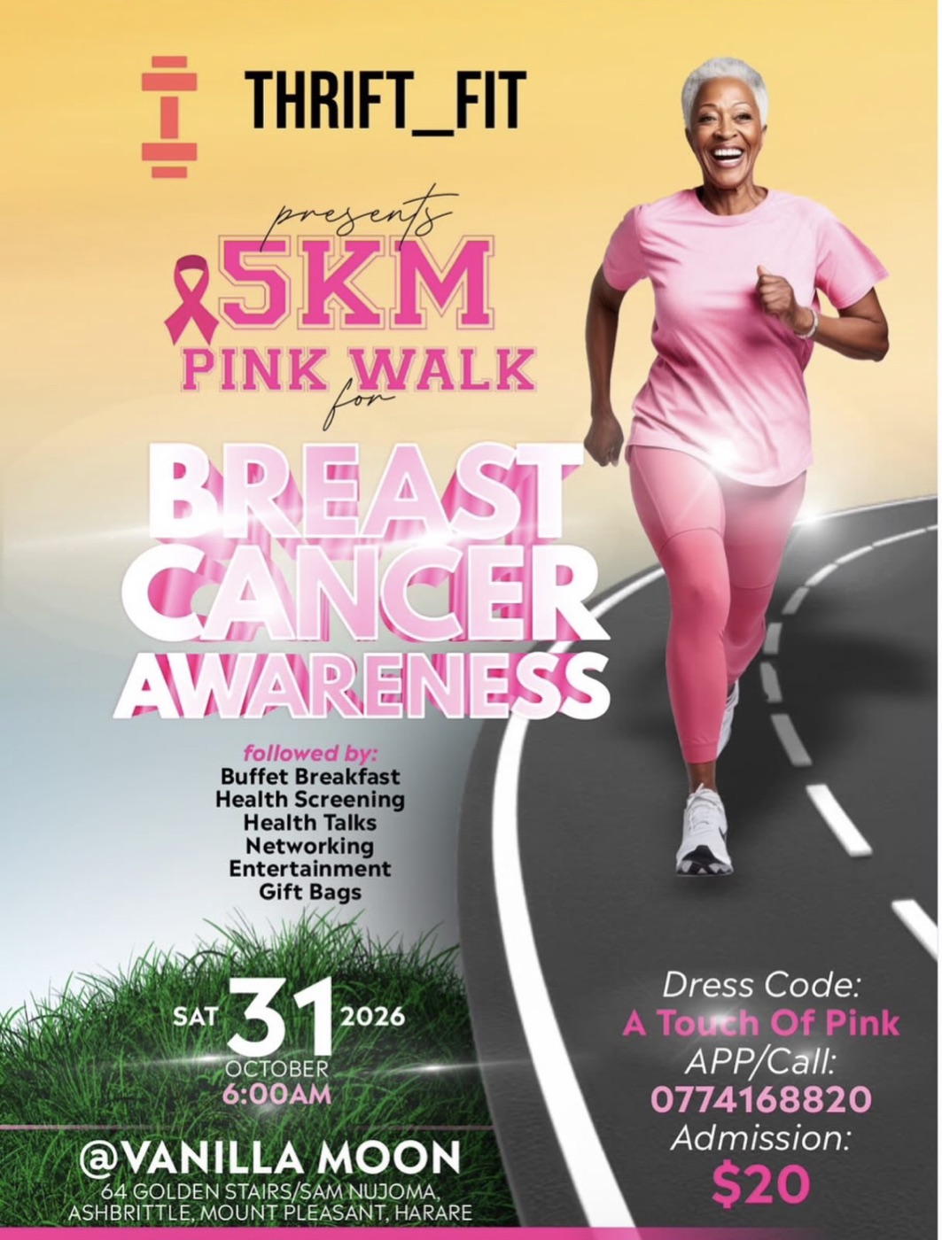 Thrift Fit 5KM Pink Walk